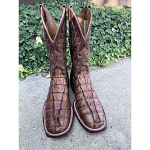 Lucchese CY7071 Men's Size 8 EE Exotic Caiman Crocodile Western Cowboy Boots